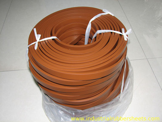 Brown Silicone Stripe Food Grade / Silicone Rubber Cord Without Smell High Tensile Strength