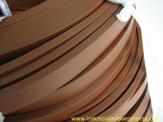 Brown Silicone Stripe Food Grade / Silicone Rubber Cord Without Smell High Tensile Strength