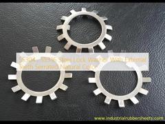 حلقة قفل فولاذية SS304، SS316 مع أسنان خارجية مسننة بلون طبيعي